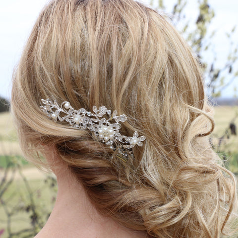 Crystal and Pearl Hair Comb