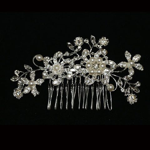Crystal and Pearl Hair Comb