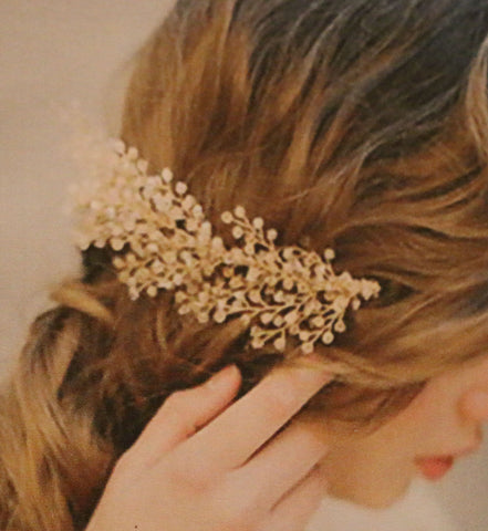 Crystal and Gold Tiara Hair Comb