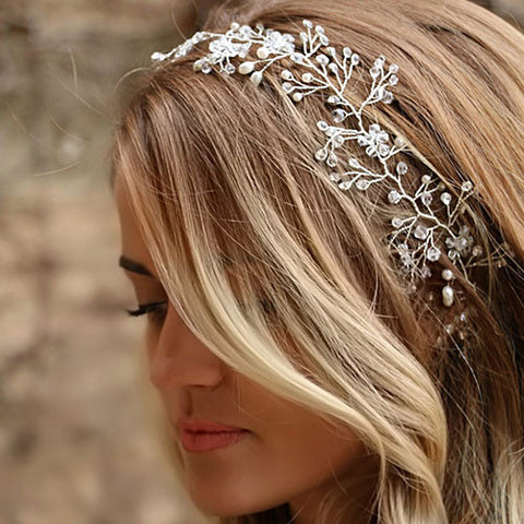 Silver and Crystal/Pearl Headdress