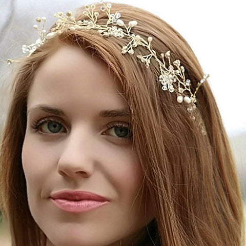 Gold and Crystal/Pearl Headdress