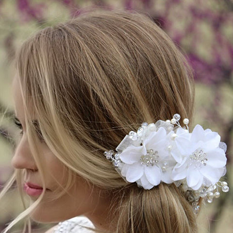 Floral, Crystal and Pearl Hair Accessory
